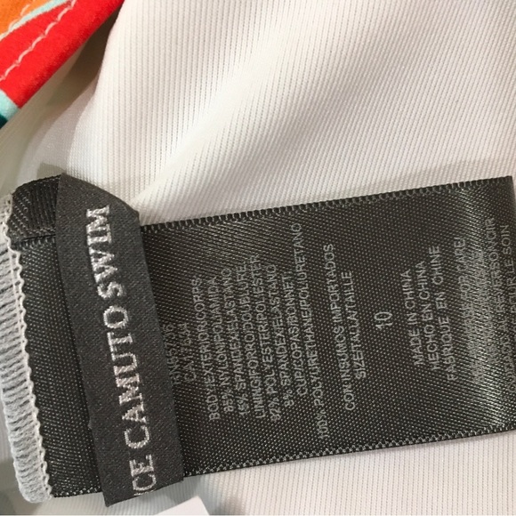 Vince Camuto Swimsuit One Piece Open Back Sz 10 Tropical Print Long Sleeve NWT - Picture 8 of 8